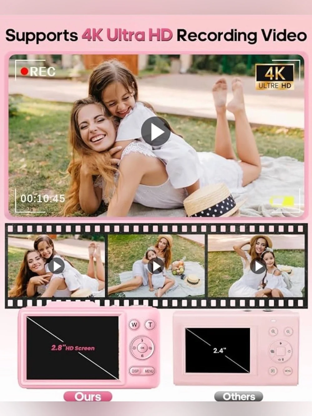 Digital Camera 4K for Kids-48MP Autofocus Vlogging Camera with 32GB Card